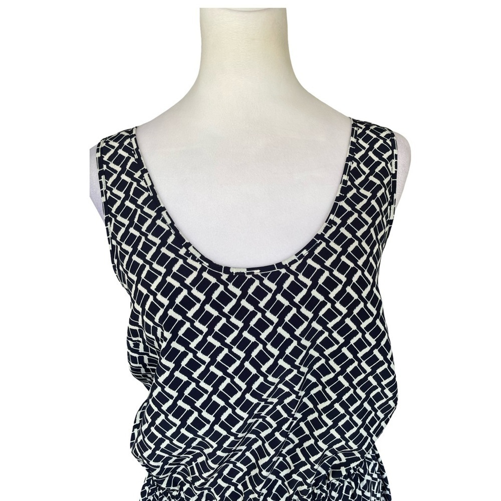 Banana Republic Navy and White Maxi Dress Women’s Size 10 - Picture 4 of 11